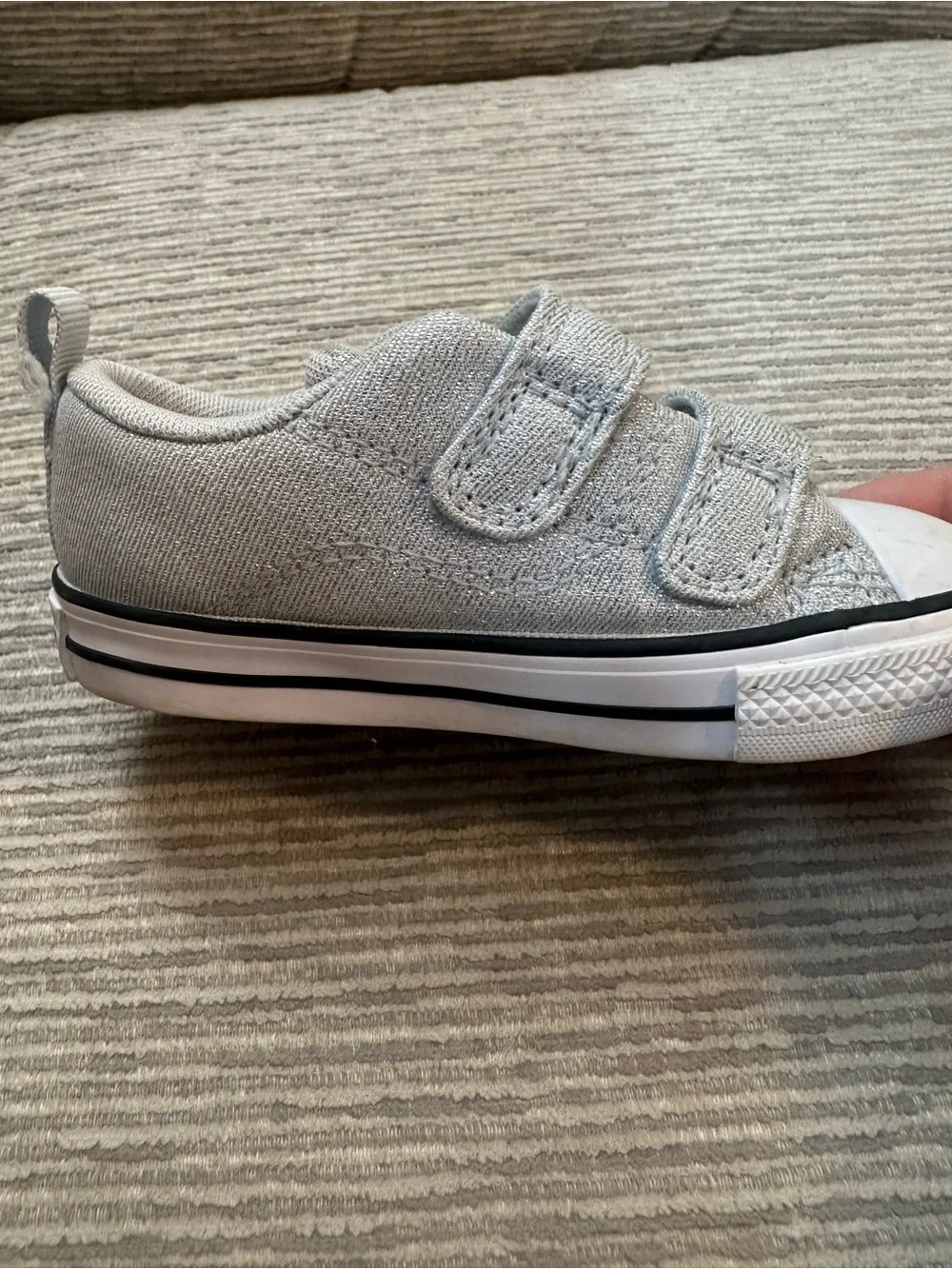 ✨ Converse All Star Silver Glitter Sneakers Toddler 7 ✨